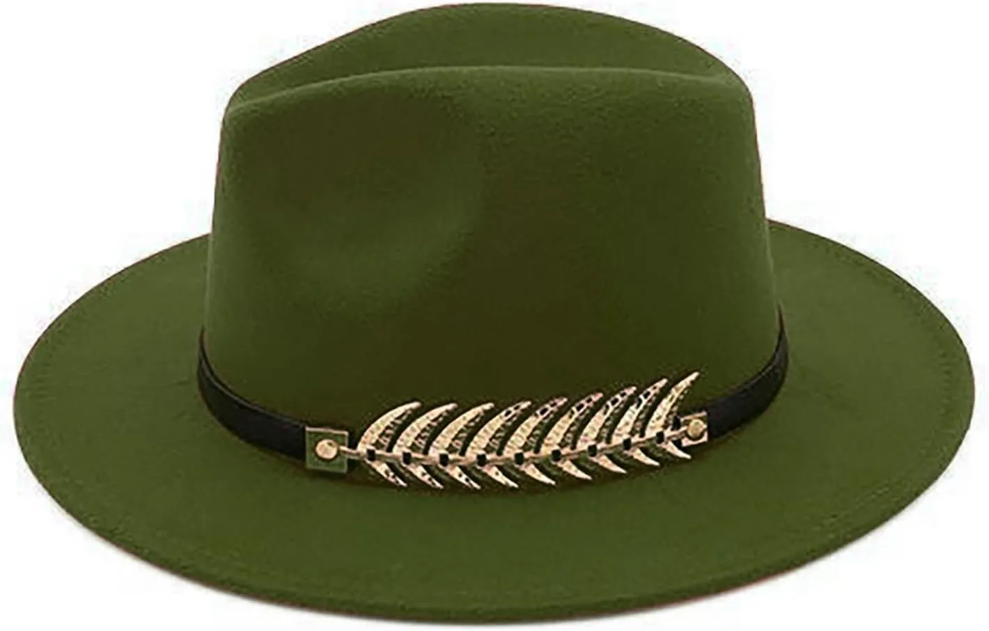 Solid Color Fedora Hat for Men Panama Party Hat Wide Brim Hat Unisex Belt Buckle Hat for Men Women
