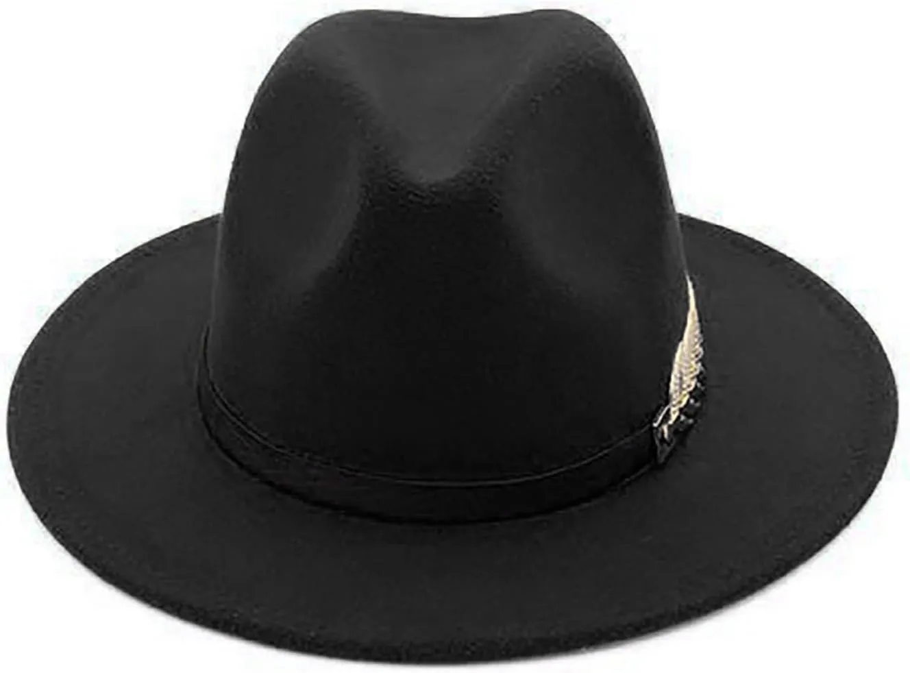 Solid Color Fedora Hat for Men Panama Party Hat Wide Brim Hat Unisex Belt Buckle Hat for Men Women