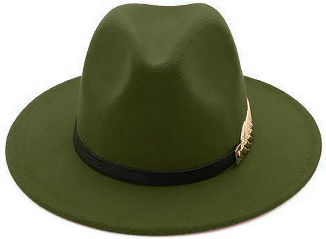 Solid Color Fedora Hat for Men Panama Party Hat Wide Brim Hat Unisex Belt Buckle Hat for Men Women