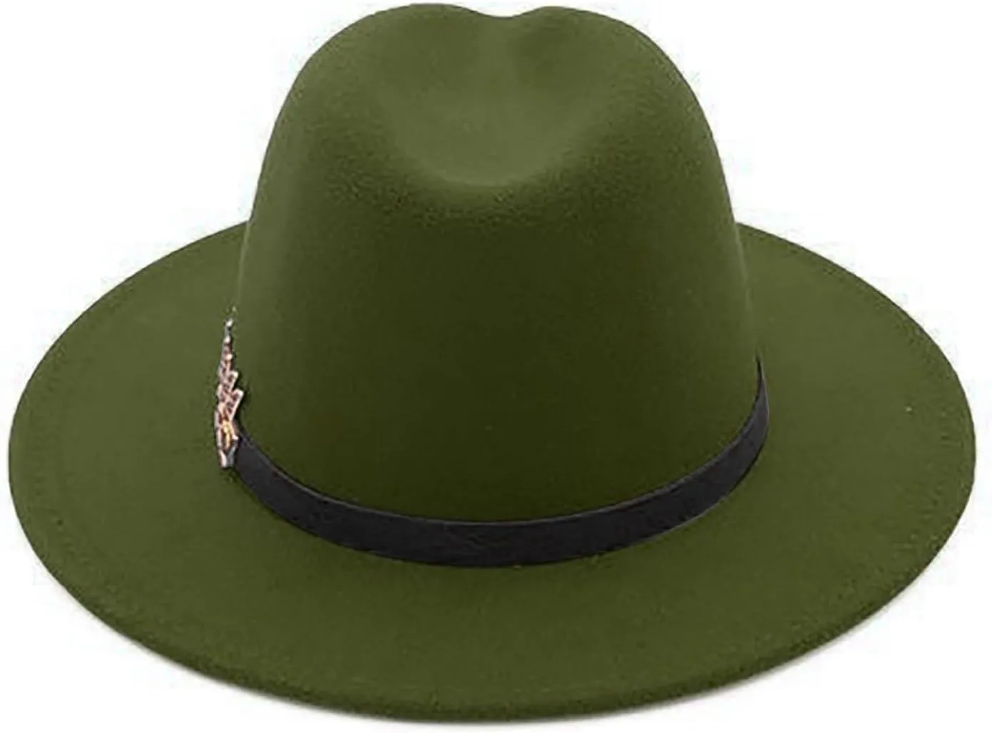 Solid Color Fedora Hat for Men Panama Party Hat Wide Brim Hat Unisex Belt Buckle Hat for Men Women