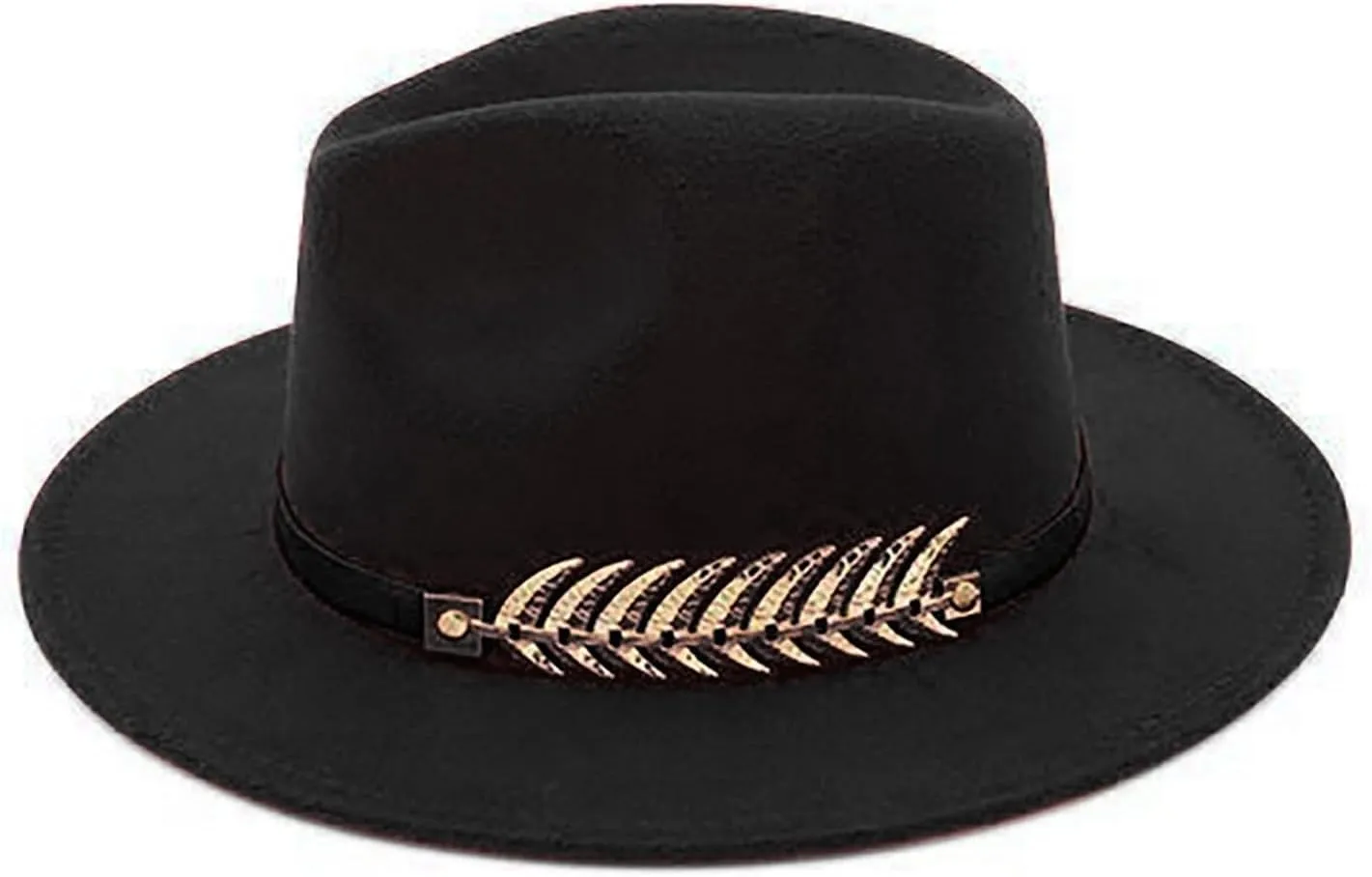 Solid Color Fedora Hat for Men Panama Party Hat Wide Brim Hat Unisex Belt Buckle Hat for Men Women