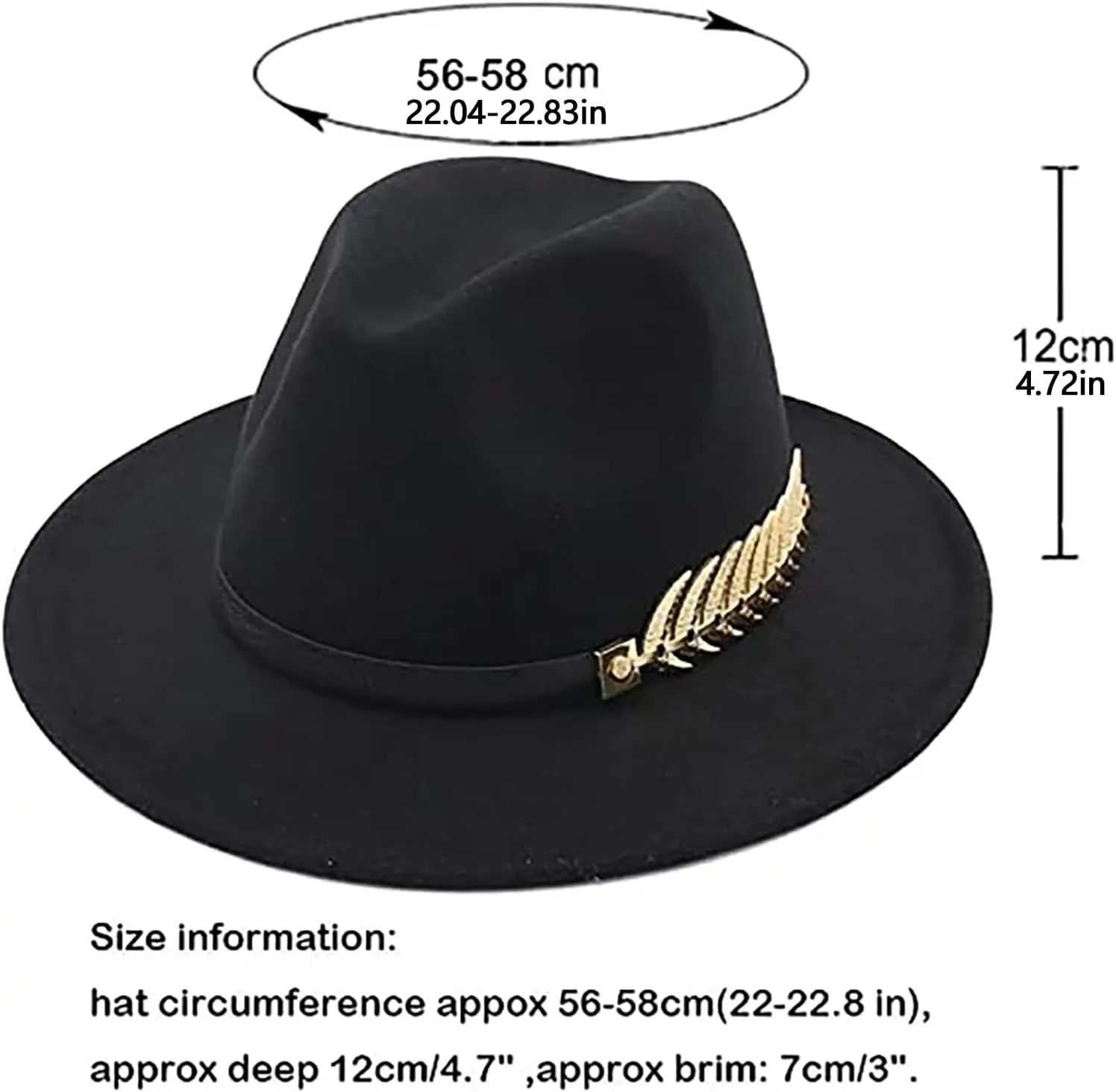 Solid Color Fedora Hat for Men Panama Party Hat Wide Brim Hat Unisex Belt Buckle Hat for Men Women