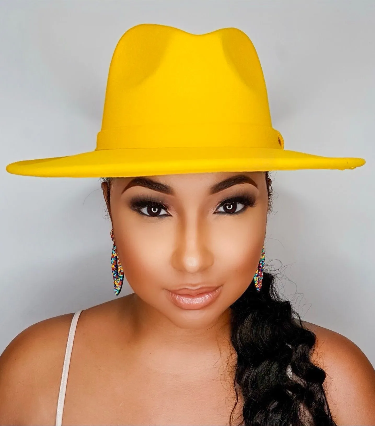 Still Trending | Wide Brim Panama Felt Fedora Hat with Band for Women Men - 2