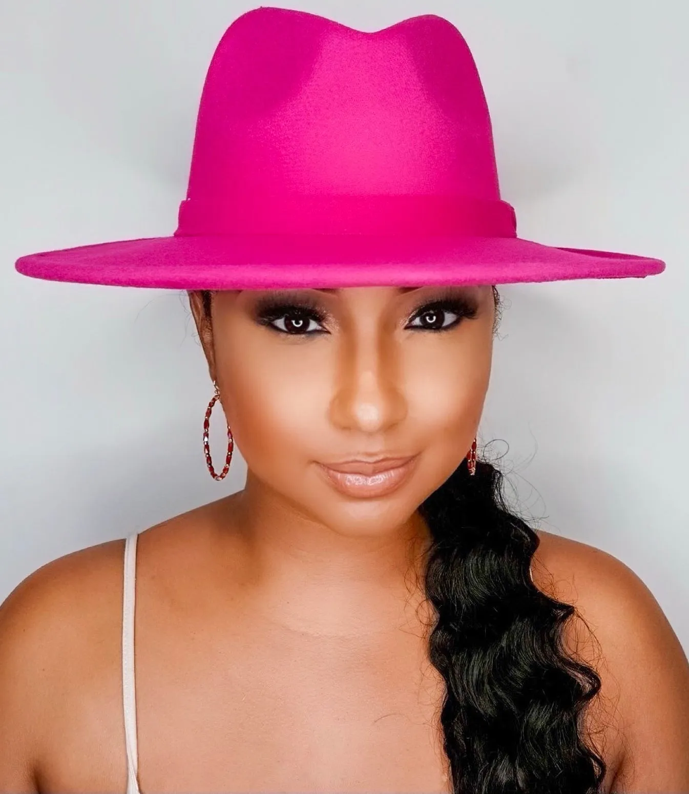 Still Trending | Wide Brim Panama Felt Fedora Hat with Band for Women Men - 2