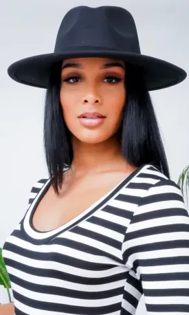 Still Trending | Wide Brim Panama Felt Fedora Hat with Band for Women Men - 2