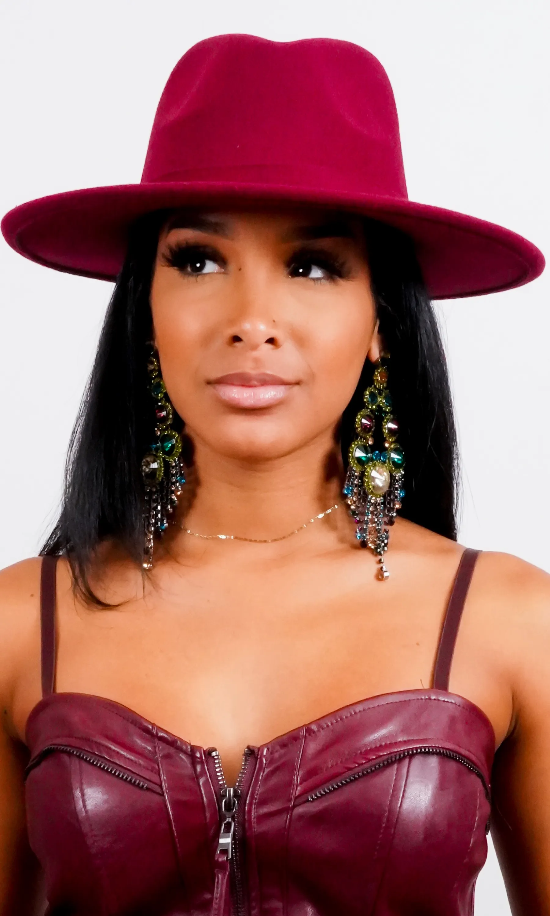 Still Trending | Wide Brim Panama Felt Fedora Hat with Band for Women Men - 2