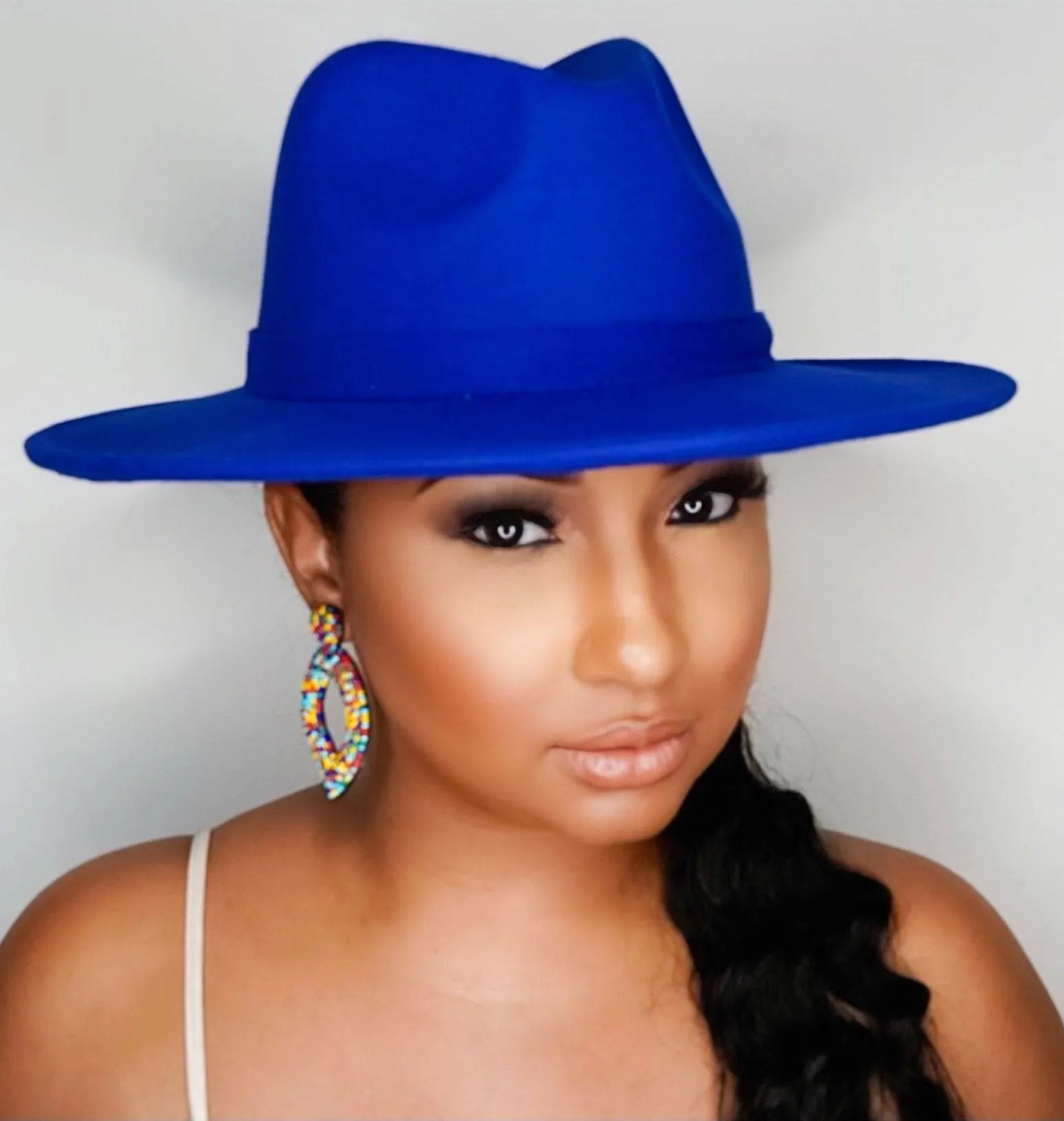 Still Trending | Wide Brim Panama Felt Fedora Hat with Band - Mustard