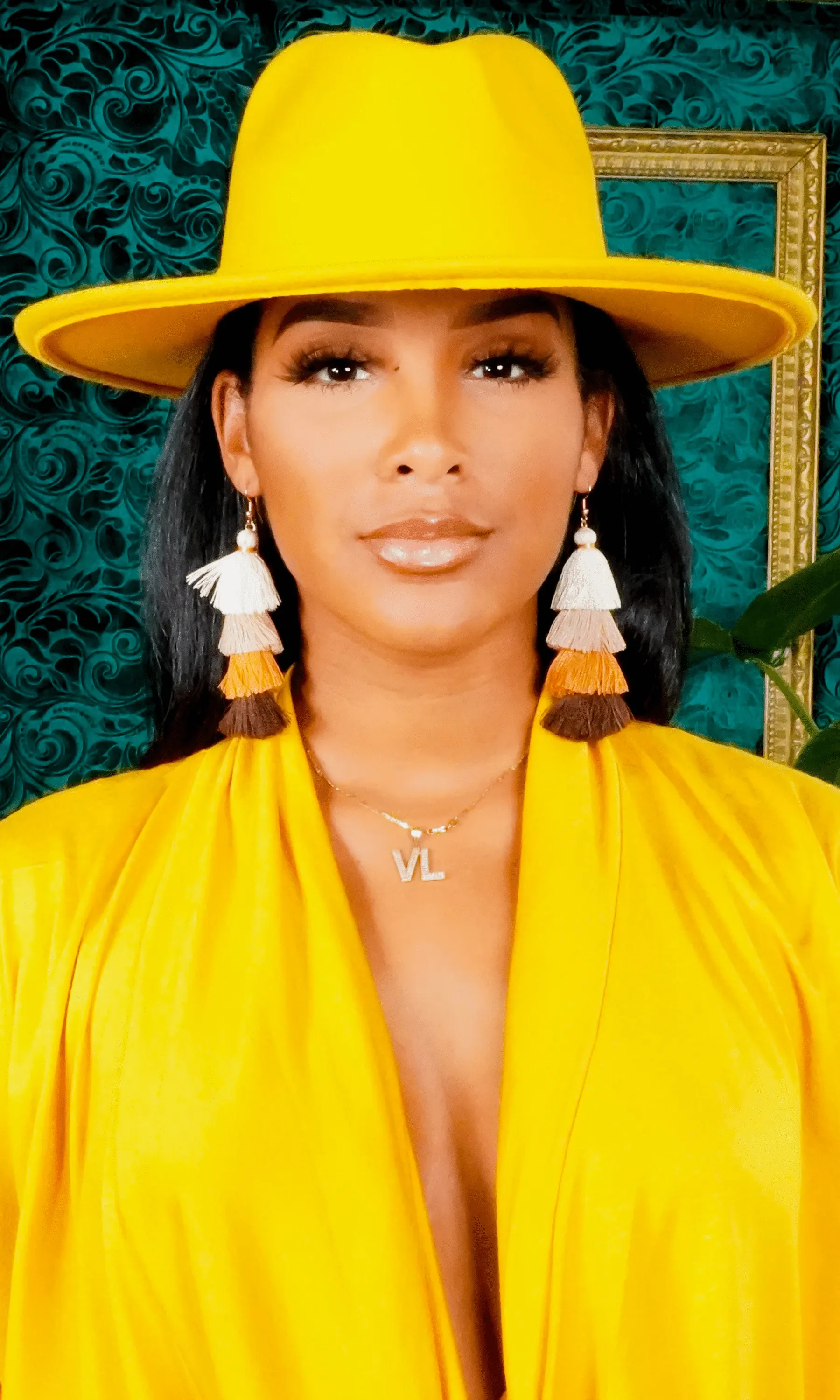 Still Trending | Wide Brim Panama Felt Fedora Hat with Band - Mustard