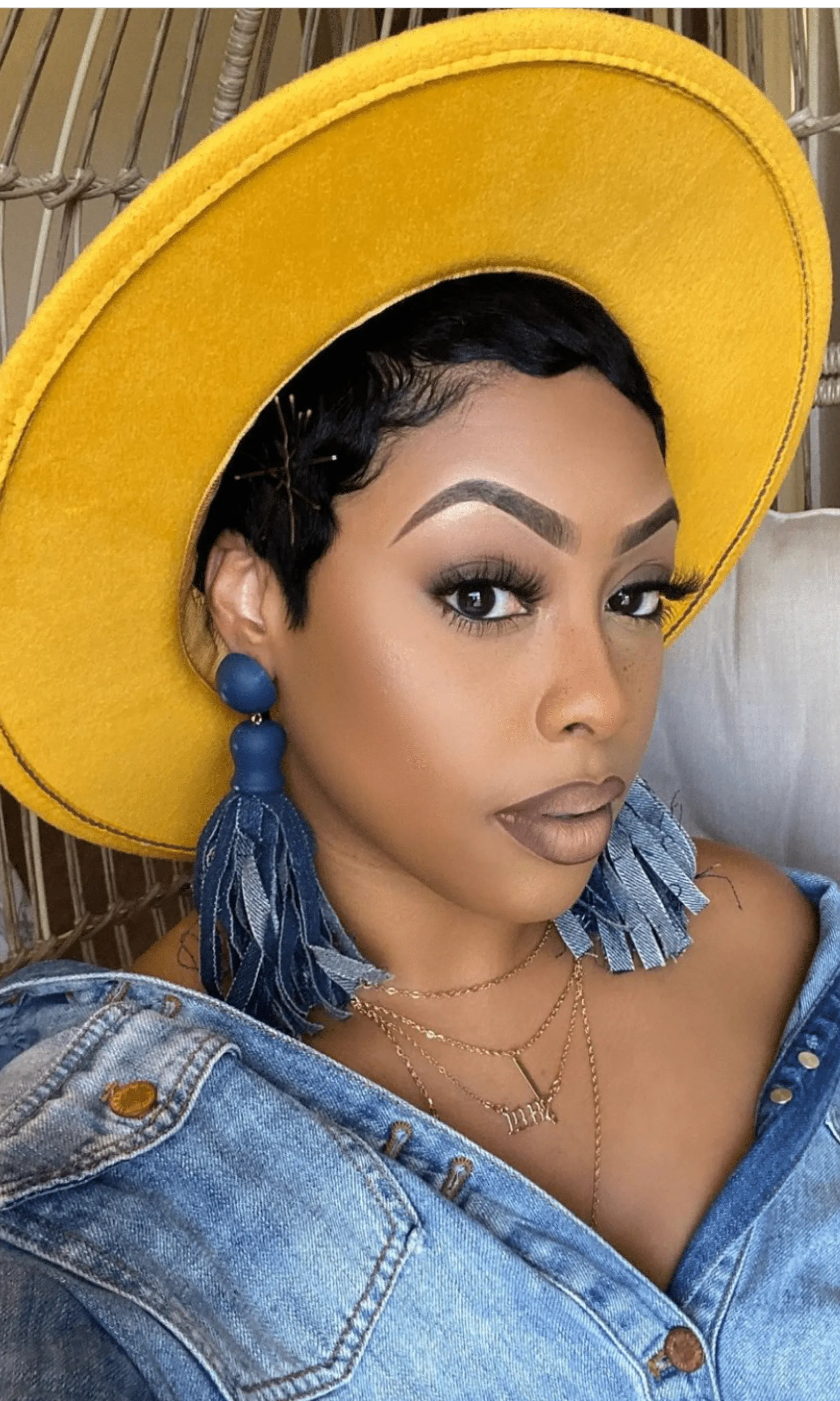 Still Trending | Wide Brim Panama Felt Fedora Hat with Band - Mustard