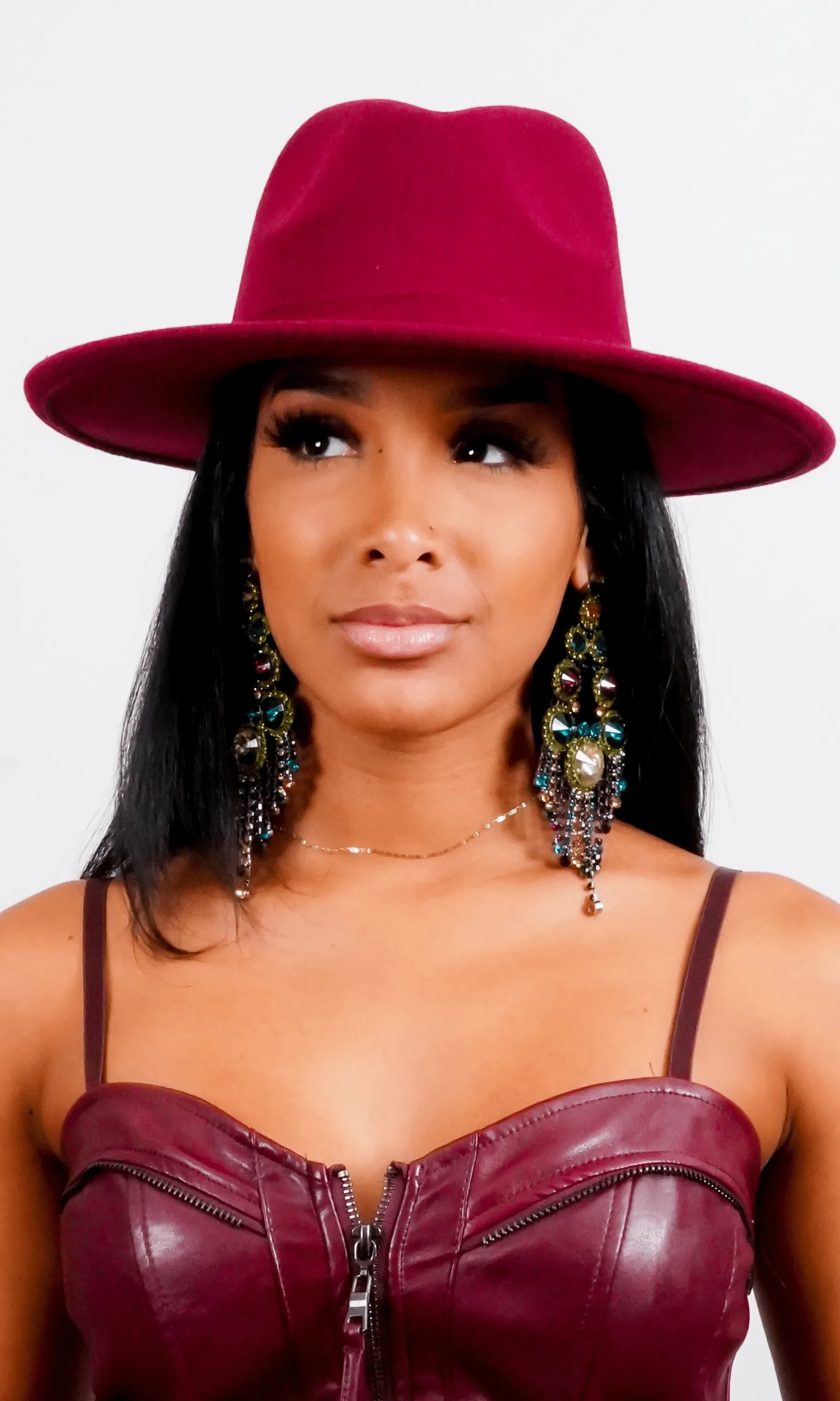 Still Trending | Wide Brim Panama Felt Fedora Hat with Band - Mustard