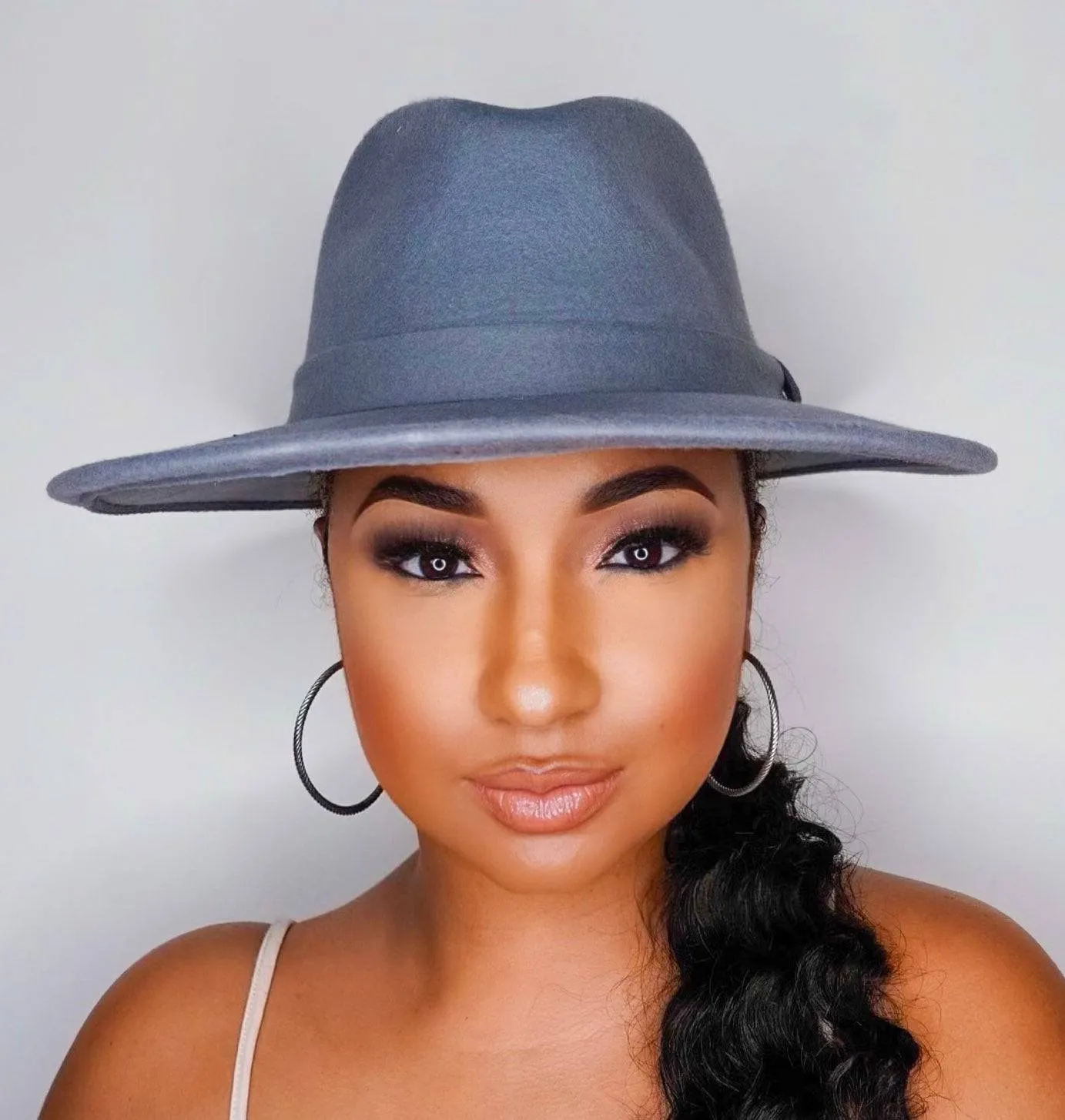 Still Trending | Wide Brim Panama Felt Fedora Hat with Band - Mustard