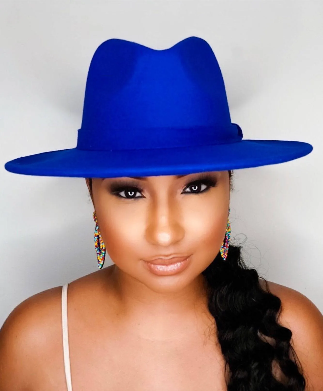 Still Trending | Wide Brim Panama Felt Fedora Hat with Band - Mustard