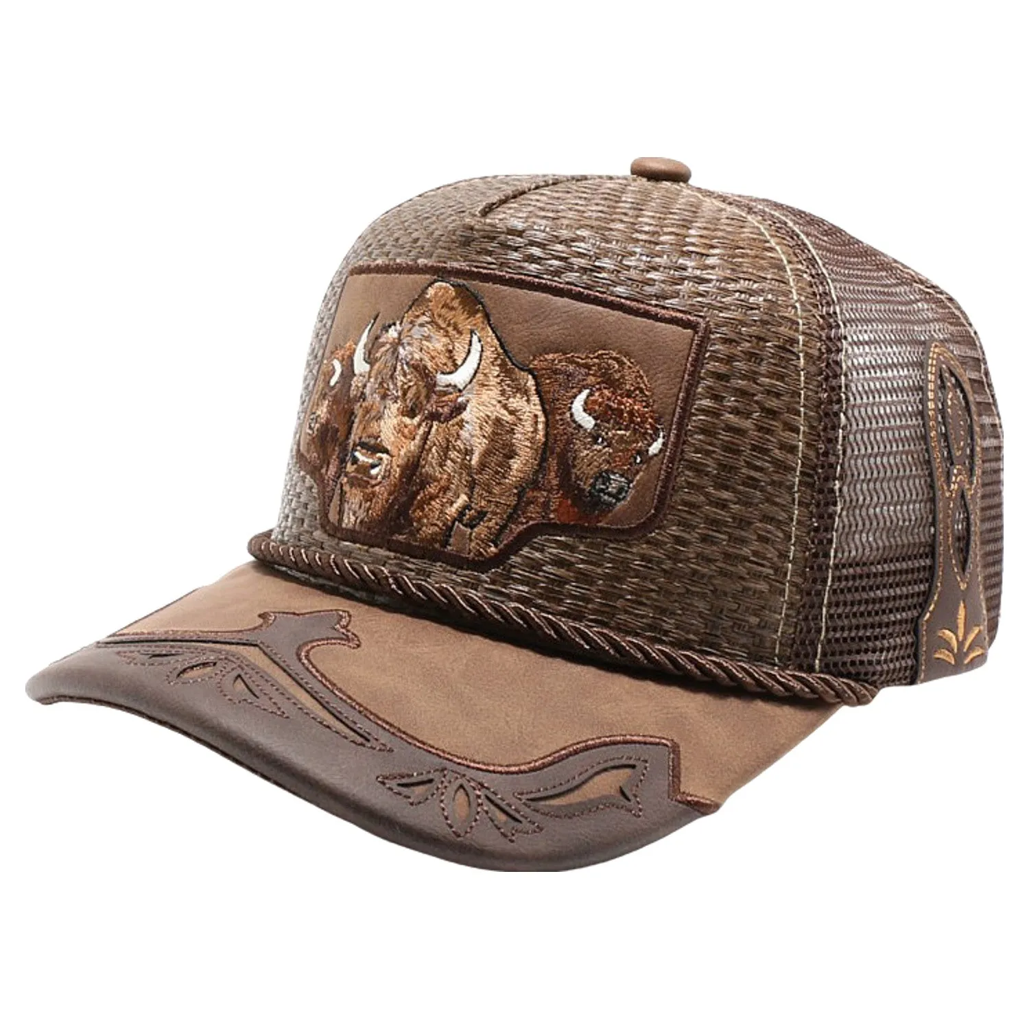Straw Amaze In Animal Buffalo Hat (Brown)