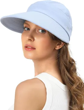Sun Hats for Womens Wide Brim Visor UV Protection Dual Purpose Hat for Beach Summer Packable Cap