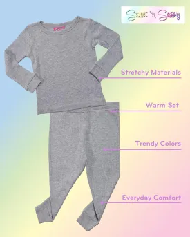 Sweet & Sassy Infant & Toddler Girls' 4-Piece Thermal Underwear Set