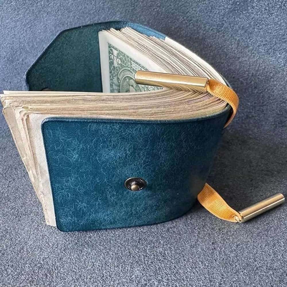 The Cash Wrap Wallet,Fast Cash Access Money Holder,Simple Wallets for Cashs Leather Money Holder Travel,Handy Purse Bands with Magnetic Clasp,Travel Card for Outdoor Travel Family (Blue)