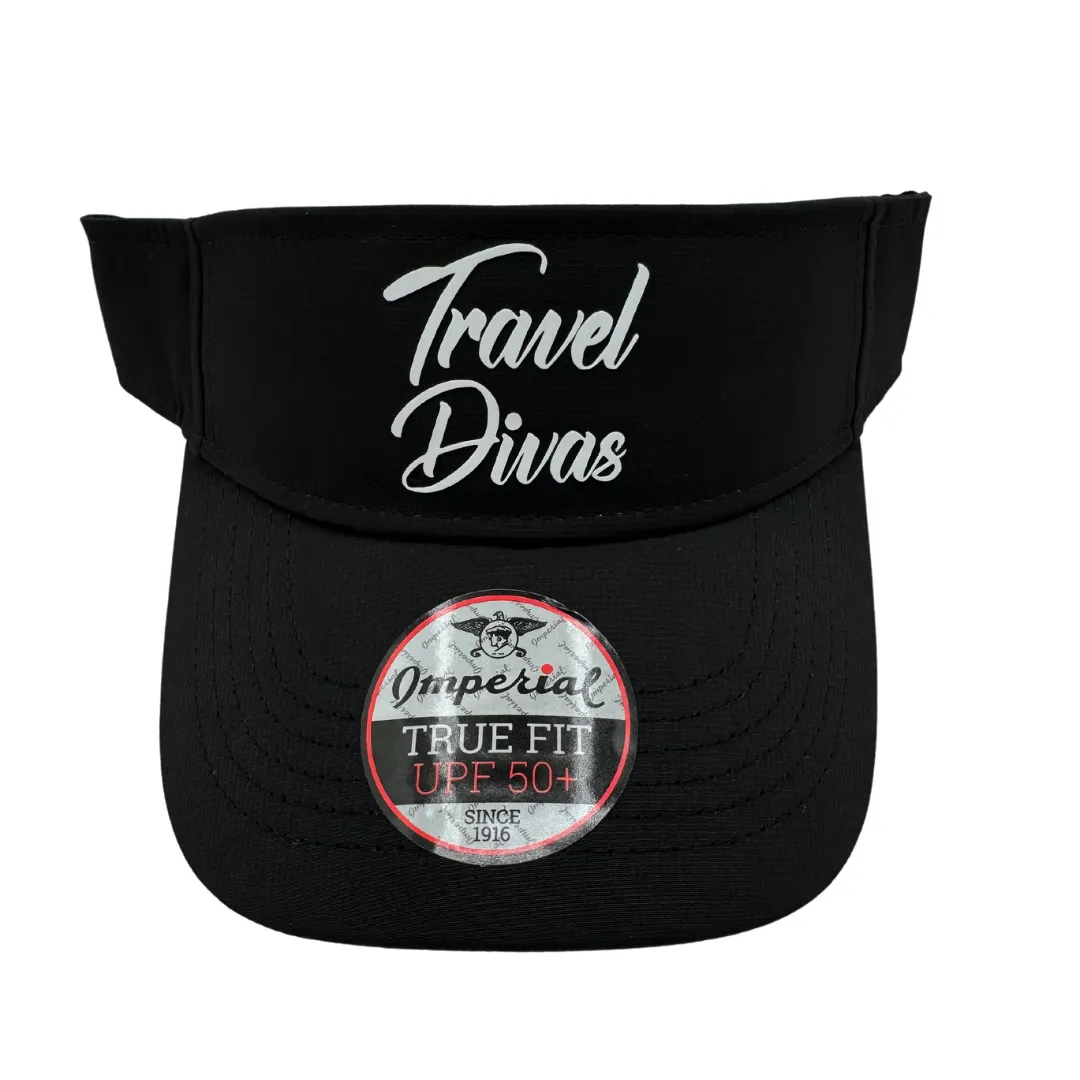 Travel Divas Script Visor - Black