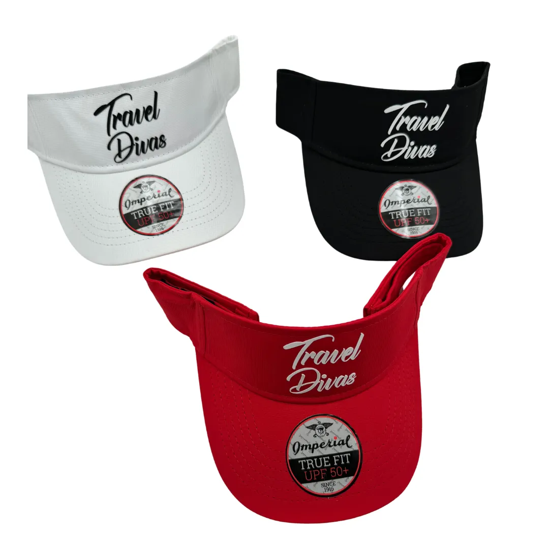 Travel Divas Script Visor - Black