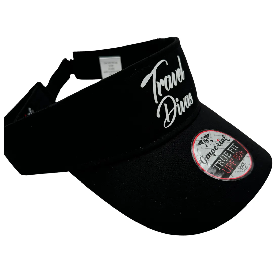 Travel Divas Script Visor - Black