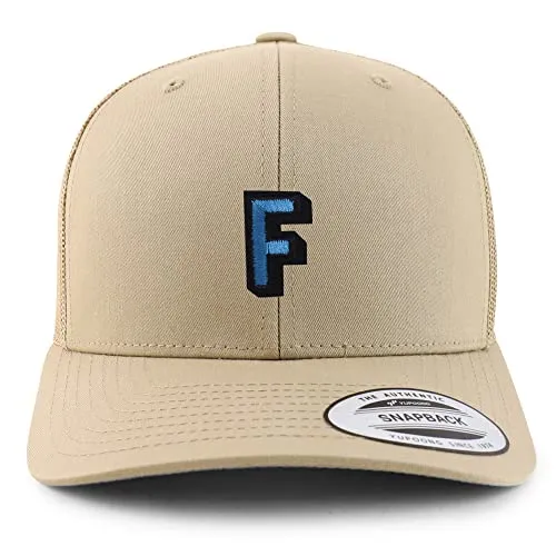 Trendy Apparel Shop Alphabet F Patch 6 Panel Trucker Mesh Cap
