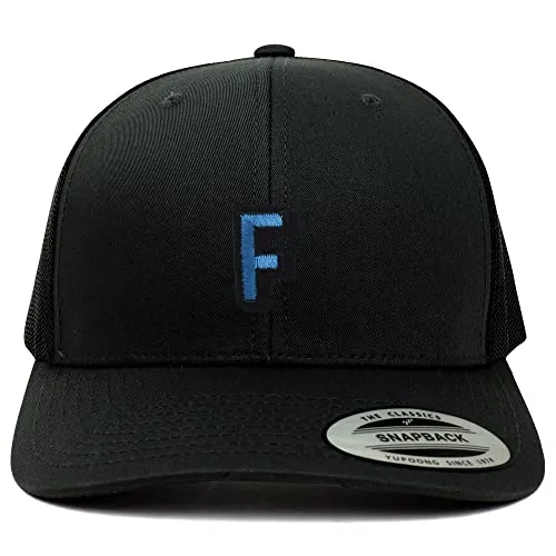 Trendy Apparel Shop Alphabet F Patch 6 Panel Trucker Mesh Cap