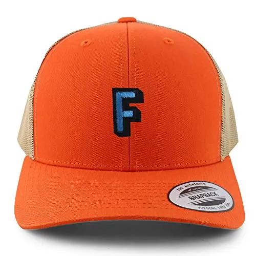 Trendy Apparel Shop Alphabet F Patch 6 Panel Trucker Mesh Cap