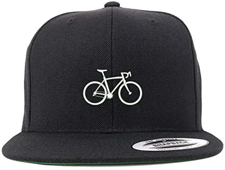 Trendy Apparel Shop Bicycle Embroidered Flat Bill Snapback Cap