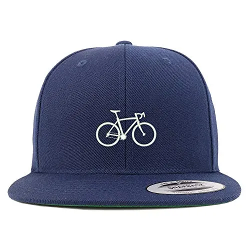 Trendy Apparel Shop Bicycle Embroidered Flat Bill Snapback Cap