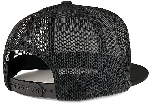 Trendy Apparel Shop Boxer Embroidered 5 Panel Flat Bill Trucker Mesh Back Cap