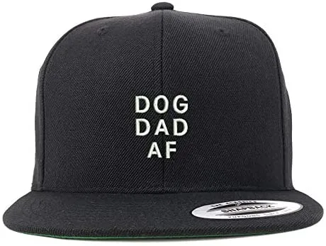 Trendy Apparel Shop Dog Dad AF Structured Flatbill Snapback Cap