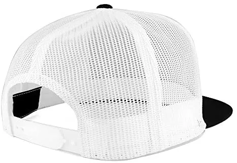 Trendy Apparel Shop Feed Me Tacos Embroidered 5 Panel Flat Bill 2-Tone Trucker Mesh Cap