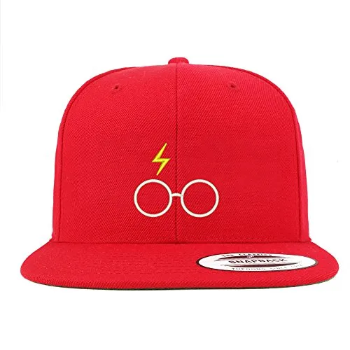Trendy Apparel Shop Harry Glasses Embroidered Flat Bill Snapback Cap