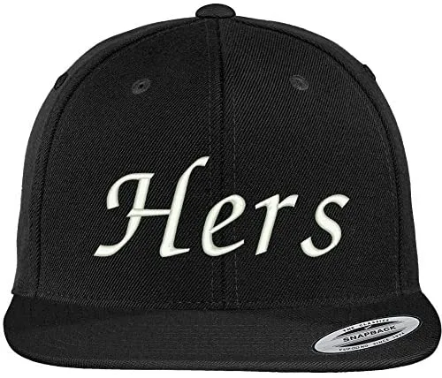 Trendy Apparel Shop Hers Embroidered Flat Bill Adjustable Snapback Cap