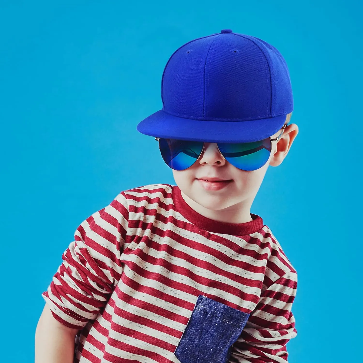 Trendy Apparel Shop Infant to Youth Plain Structured Flatbill Snapback Cap