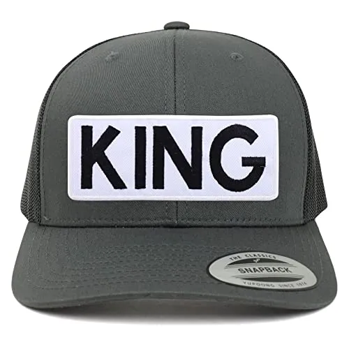 Trendy Apparel Shop King Patch 6 Panel Retro Baseball Mesh Cap