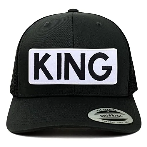 Trendy Apparel Shop King Patch 6 Panel Retro Baseball Mesh Cap