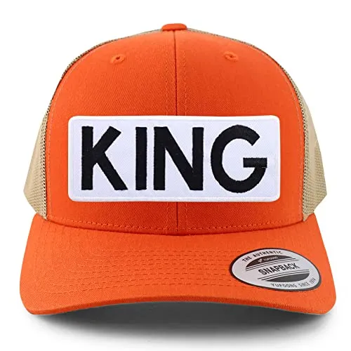 Trendy Apparel Shop King Patch 6 Panel Retro Baseball Mesh Cap
