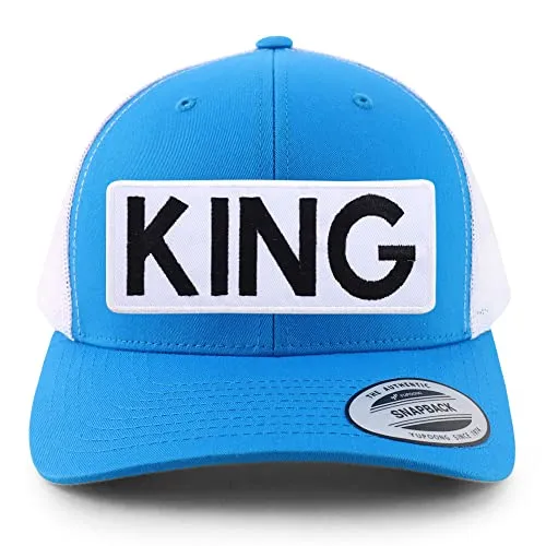 Trendy Apparel Shop King Patch 6 Panel Retro Baseball Mesh Cap