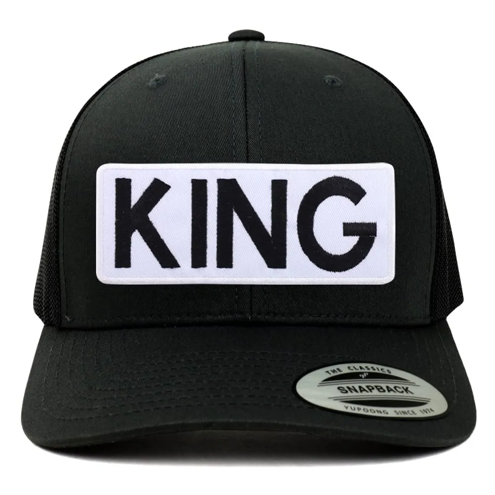 Trendy Apparel Shop King Patch 6 Panel Retro Baseball Mesh Cap