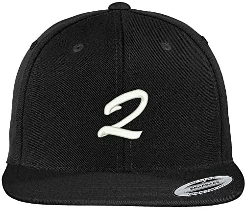 Trendy Apparel Shop Letter Q Brushed Script Embroidered Flat Bill Snapback Baseball Cap