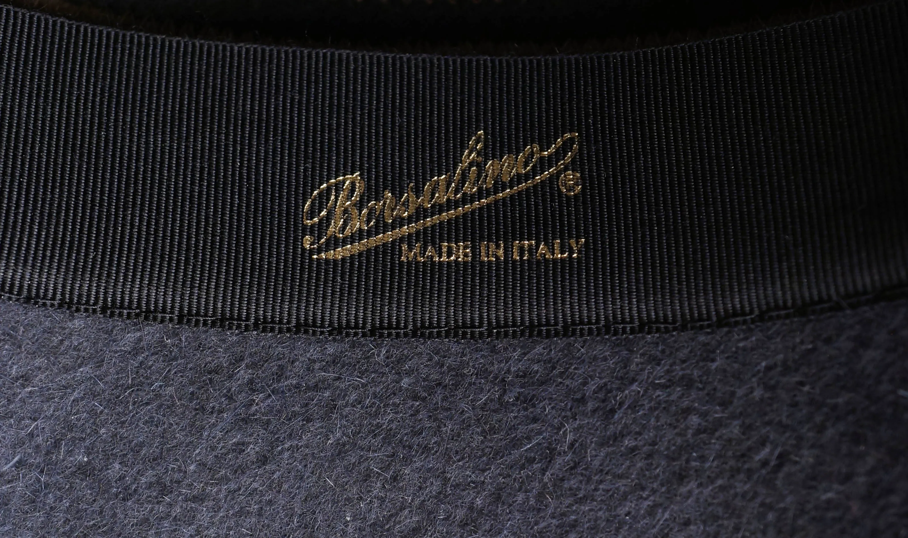 Vintage Borsalino Cloche Hat - Grey with Taupe Stripes Ladies Size 7