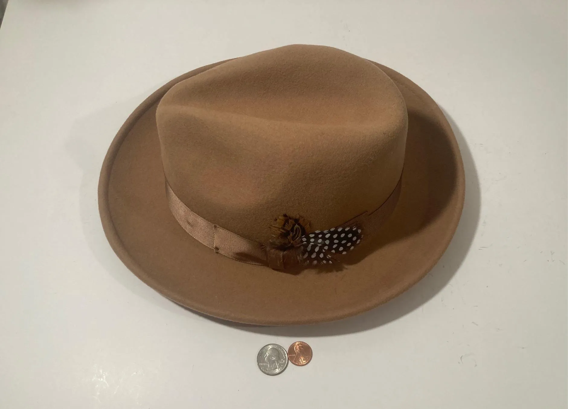 Vintage Fedora Hat, Bruno Capelo, Brown, Size Large, Quality, Cowboy, Western Wear, Rancher, Sun Shade, Very Nice Hat