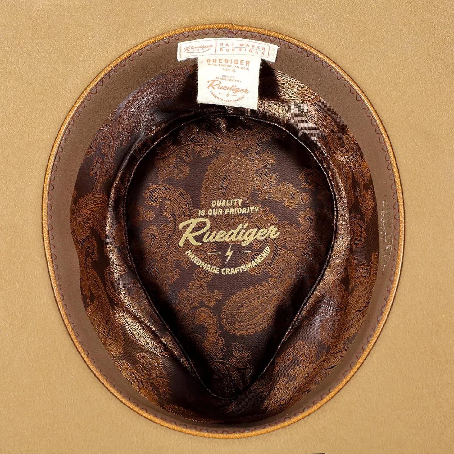 Vintage Wide Brim Fedora Hats for Mens Women 100% Wool Felt Panama Rancher Hat with Lightning Logo Distressed/Burned