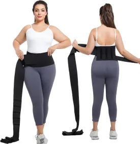 Waist Trainer for Women Plus Size 2025 Upgrade Adjust Stomach Bandage Wrap Waist Band Long Torso Tummy Wraps Belly Body Shaper Waist Trimmer Belt Black