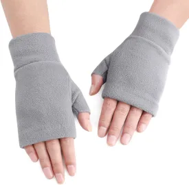 Women Men Fleece Fingerless Gloves Winter Warm Half Finger Gloves Half Mitten