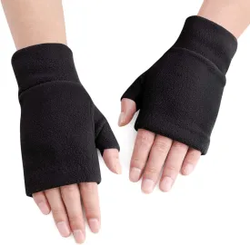Women Men Fleece Fingerless Gloves Winter Warm Half Finger Gloves Half Mitten