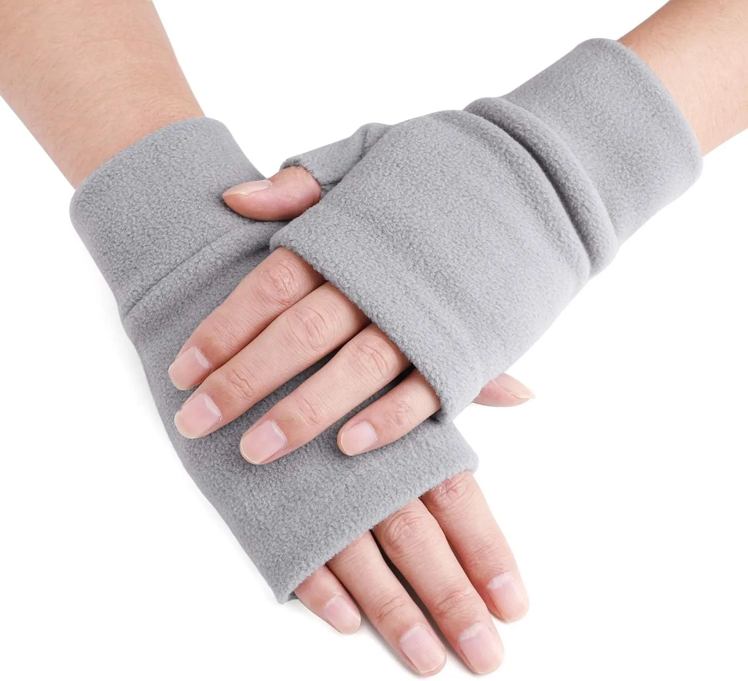 Women Men Fleece Fingerless Gloves Winter Warm Half Finger Gloves Half Mitten