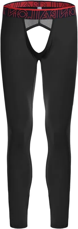 ZONBAILON Mens Thermal Underwear Front and Rear Openings Compression Pants Tights Winter Mens Base Layer Bottoms Leggings